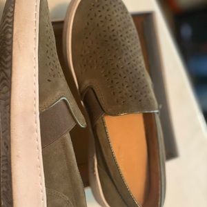 Olive Green Vionic slip ons.  Very comfortable shoes